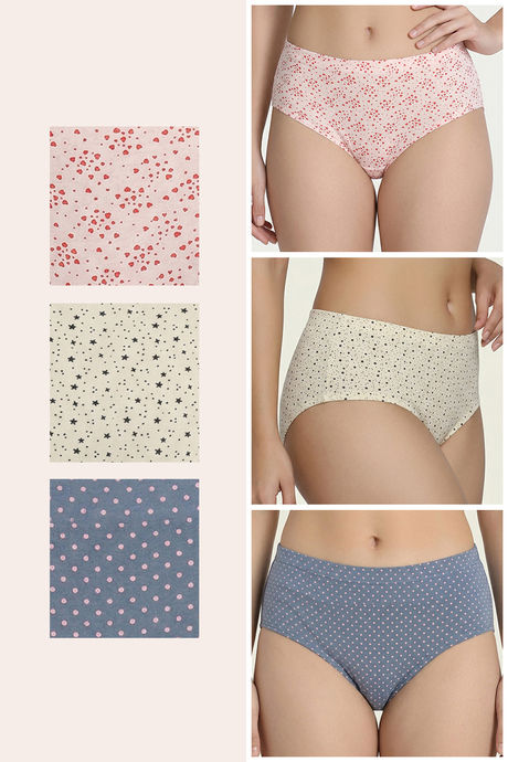 Zivame Medium Rise Full Coverage Hipster Panty (Pack of 3) -  Multicolor — image 2